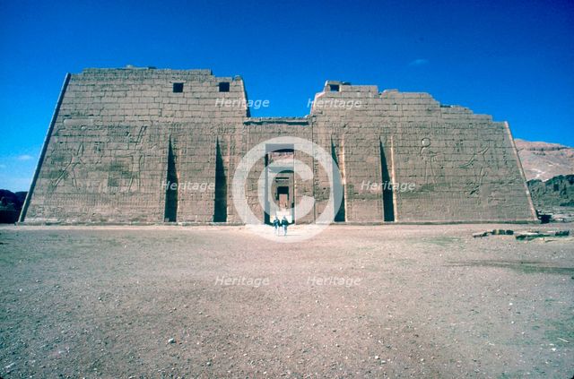 Mortuary Temple of Rameses III at Medinat Habu, Luxor, Egypt, 20th Dynasty, c12th century BC. Artist: Unknown