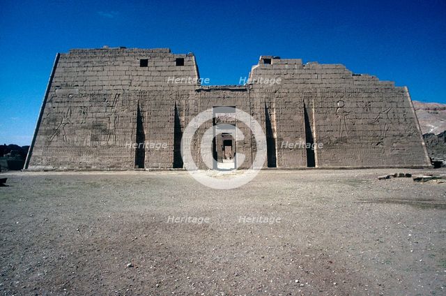 Mortuary Temple of Rameses III at Medinat Habu, Luxor, Egypt, 20th Dynasty, c12 century BC. Artist: Unknown