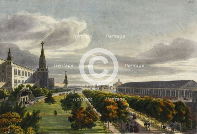 Moscow Manege and Alexander Garden, 1825.