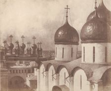 Moscow, Domes of Churches in the Kremlin, 1852. Creator: Roger Fenton