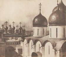 Moscow, Domes of Churches in the Kremlin, 1852. Creator: Roger Fenton