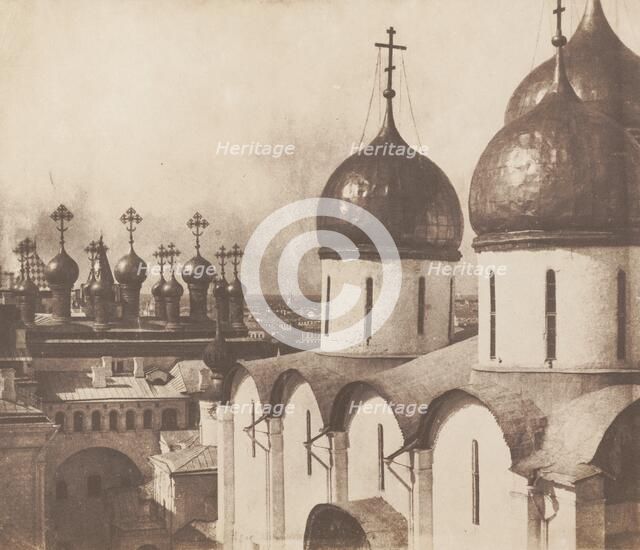 Moscow, Domes of Churches in the Kremlin, 1852. Creator: Roger Fenton.