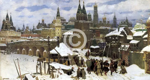 'Moscow in the 17th century. The All Saints' Bridge', 1901. Artist: Apollinary Vasnetsov