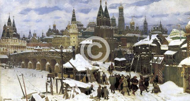 'Moscow in the 17th century. The All Saints' Bridge', 1901. Artist: Apollinary Vasnetsov