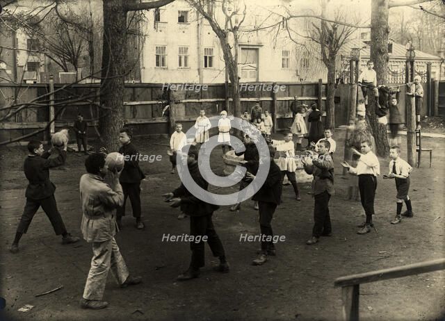 Moscow: Jewish orphanage named after the Comintern. Games in the garden, 1920-1929. Creator: Unknown.