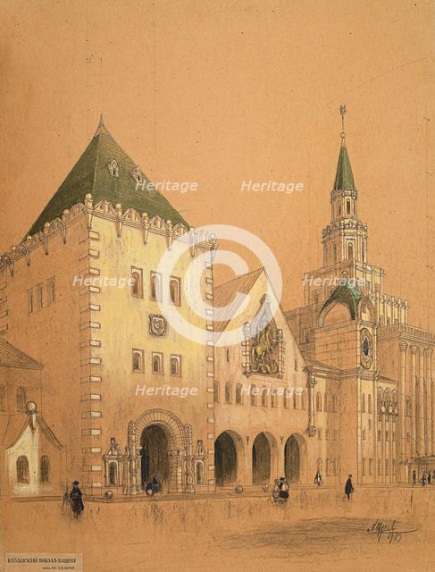 Moscow Kazansky railway station (Project) , 1913. Creator: Shchusev, Alexey Viktorovich (1894-1949).