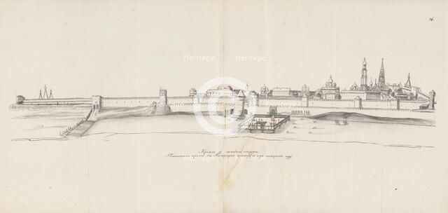 Moscow Kremlin seen from the West, 1661-1662. Creator: Meierberg (Meyerberg), Augustin, von (1612-1688).