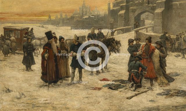 Moscow - The beard control in front of the city gate, 1891. Creator: Urlaub, Johann-Georg-Christian (1844-1914).