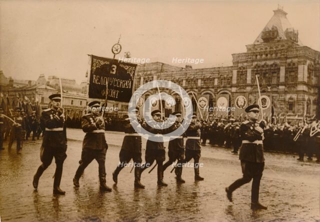 Moscow Victory Parade in Red Square, 1945. Creator: Unknown.