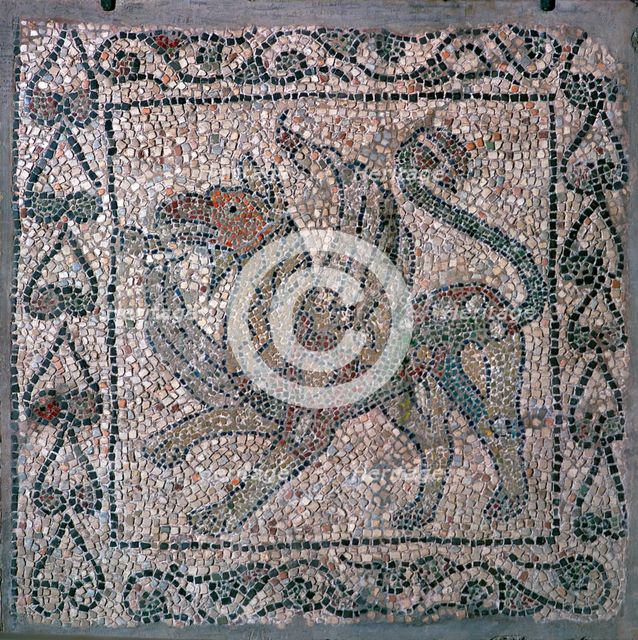 Mosaic of a griffon in the church of San Giovanni Evangelista, 13th century. Artist: Unknown