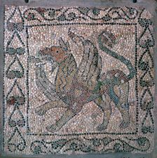 Mosaic of a griffon in the church of San Giovanni Evangelista, 13th century