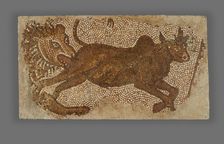 Mosaic of a Lion Chasing a Bull, 5th-6th century. Creator: Unknown