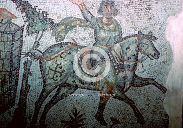 Mosaic of a Vandal on horseback, 5th century. Artist: Unknown