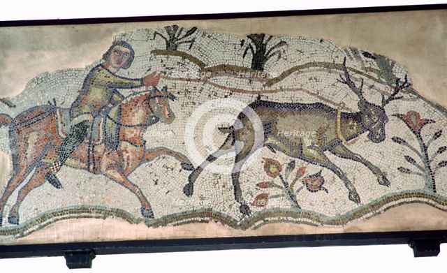 Mosaic of a Vandal horseman hunting, 5th century. Artist: Unknown