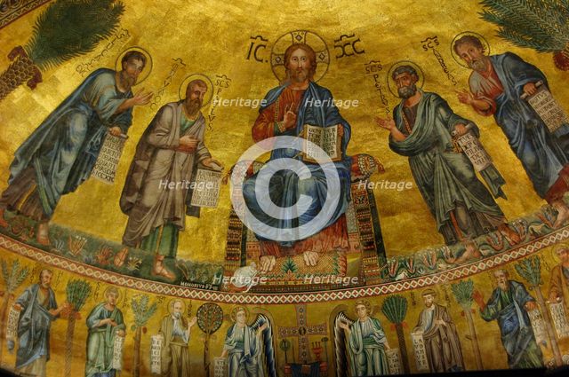 Mosaic of apse, Basilica of St Paul Outside the Walls, Rome, Italy, 2009.  Creator: LTL.