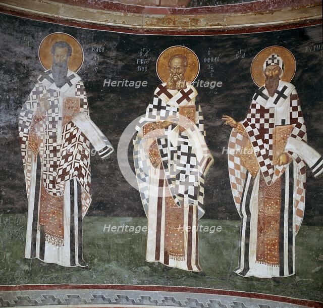 Mosaic of Byzantine fathers of the church. Creator: Unknown.