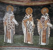 Mosaic of Byzantine fathers of the church. Creator: Unknown