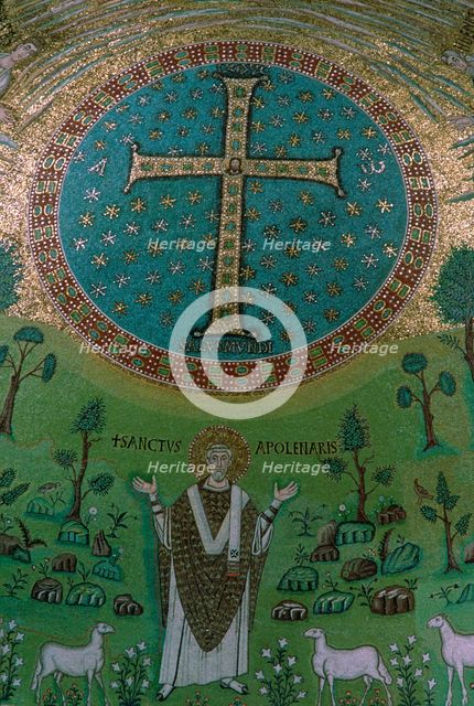 Mosaic of Christ the Good Shepherd from Sant' Apollinare in Classe. Artist: Unknown