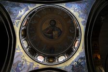 Mosaic of Christ Pantocrator, Basilica of the Holy Sepulchre,Jerusalem, Israel, 2014. Creator: LTL