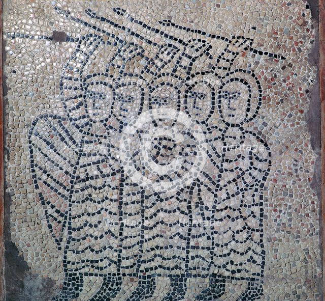 Mosaic of Frankish soldiers of the fourth crusade, 13th century. Artist: Unknown