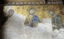 Mosaic of the Deesis, Hagia Sophia, Istanbul, Turkey, 13th century. Creator: LTL