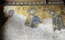 Mosaic of the Deesis, Hagia Sophia, Istanbul, Turkey, 13th century. Creator: Unknown