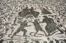 Mosaic on the floor of the House of Bacchus and Arianna, Ostia Antica, Italy. Creator: Samuel Magal