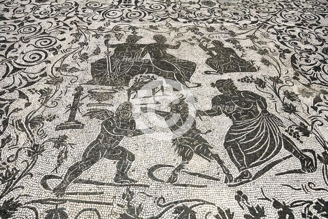 Mosaic on the floor of the House of Bacchus and Arianna, Ostia Antica, Italy. Artist: Samuel Magal