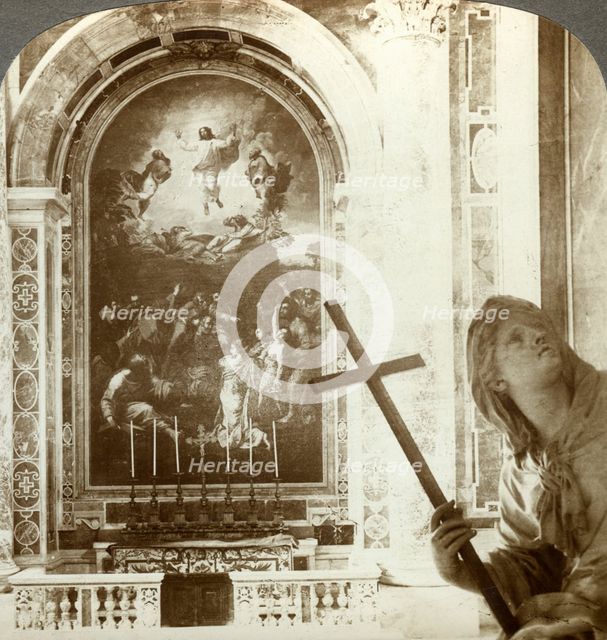 Mosaic above the Altar of Transfiguration, St Peter's Basilica, Rome, Italy.Artist: Underwood & Underwood