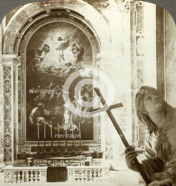 Mosaic above the Altar of Transfiguration, St Peter's Basilica, Rome, Italy.Artist: Underwood & Underwood