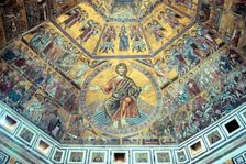 Mosaic ceiling, Baptistry of St John, Florence, Italy. Creator: Peter Thompson