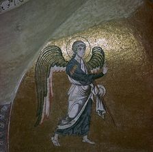 Mosaic detail of the angel Gabriel, 11th century