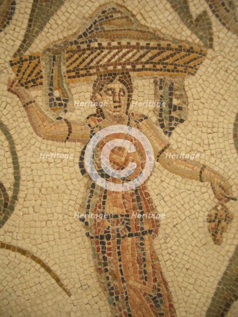 Mosaic, El Jem Museum, El Djem, Tunisia, 2009. Creator: Amanda Waite.