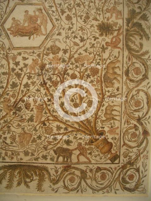 Mosaic, El Jem Museum, El Djem, Tunisia, 2009. Creator: Amanda Waite.