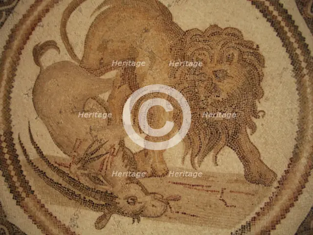 Mosaic, El Jem Museum, El Djem, Tunisia, 2009. Creator: Amanda Waite.