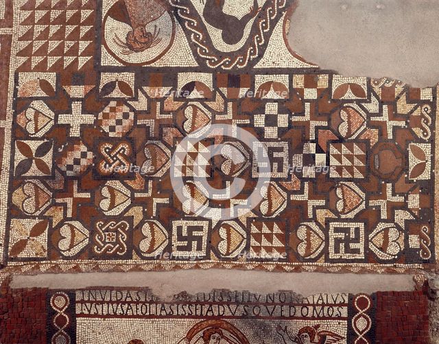 Mosaic floor, Lullingstone Roman Villa, Eynsford, Kent, 1991. Artist: Unknown