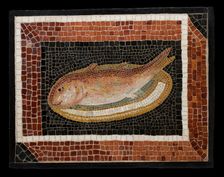 Mosaic Floor Panel Depicting a Fish on a Platter, 2nd century. Creator: Unknown