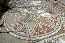 Mosaic floor, ruins of the Basilica of Ayia Trias, Famagusta, North Cyprus