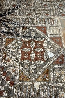 Mosaic floor, ruins of the Basilica of Ayia Trias, Famagusta, North Cyprus
