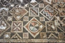 Mosaic floor, ruins of the Basilica of Ayia Trias, Famagusta, North Cyprus