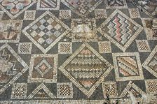 Mosaic floor, ruins of the Basilica of Ayia Trias, Famagusta, North Cyprus