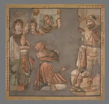 Mosaic Floor with Achilles and Briseis, A.D. 100-300. Creator: Unknown