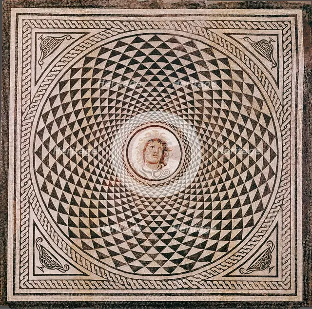 Mosaic Floor with Head of Medusa, about A.D. 115-150. Creator: Unknown.