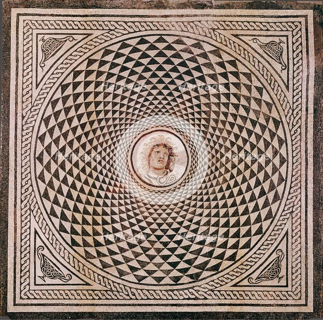Mosaic Floor with Head of Medusa, about A.D. 115-150. Creator: Unknown.