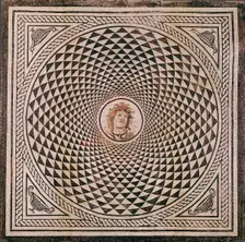 Mosaic Floor with Head of Medusa, about A.D. 115-150. Creator: Unknown