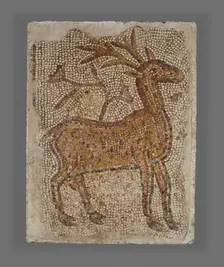 Mosaic Fragment with Stag, 5th-6th century. Creator: Unknown