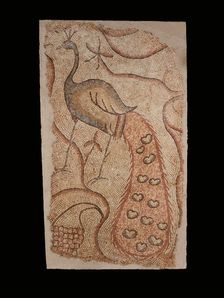 Mosaic Fragment with Peacock Facing Left, 5th-6th century. Creator: Unknown