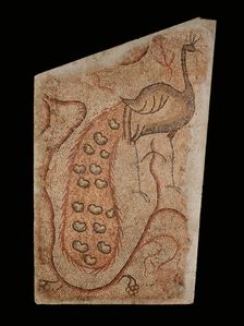 Mosaic Fragment with Peacock Facing Right, 5th-6th century. Creator: Unknown