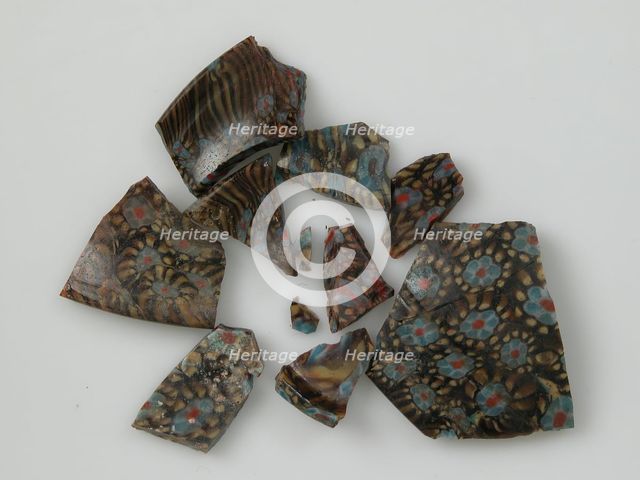 Mosaic Glass Fragments from a Vessel, Coptic, 4th-early 5th century. Creator: Unknown.