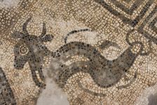 Mosaic, Great Witcombe Roman Villa, Gloucestershire, 2018. Creator: James O Davies